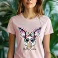thumbnail image 5 of Cute Bunny Graphic T-Shirt | Colorful Rabbit Print Tee for Women Men, Azalea, Size 2XL, 5 of 6