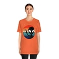 thumbnail image 3 of Bella Canvas 3001 Peace Alien Rainbow T-Shirt, Retro Alien T-Shirt, 3 of 10