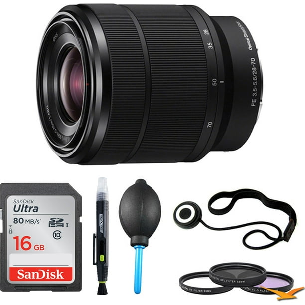 Sony SEL2870 FE 28-70mm F3.5-5.6 OSS Full Frame E-Mount Lens Bundle