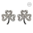 thumbnail image 2 of ShanOre Women's Shamrock Stud Earrings Adorned with Swarovski Crystals, 2 of 4