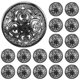 thumbnail image 1 of 30 piezas 23 mm elegante hebilla de metal botón ahuecado herramientas de artesanía botón de chaqueta abajo botones de costura DIY para uso de decoración (negro), 1 of 5
