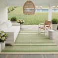 thumbnail image 4 of Safavieh Courtyard Caroline Striped Indoor/Outdoor Area Rug, Green/Beige, 5'3" x 5'3" Square, 4 of 17