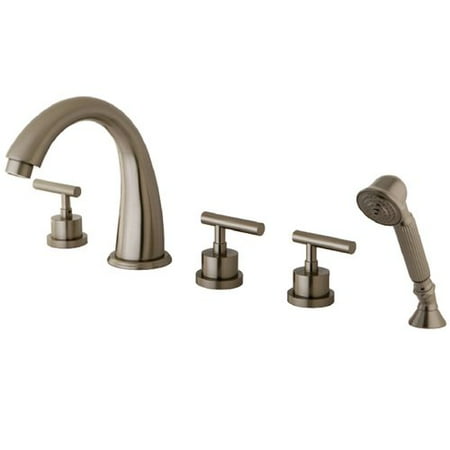 Kingston Brass Triple Handle Deck Mounted Roman Tub Faucet