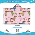 thumbnail image 2 of Colorful Funny Dachshund Hooded Bath Towel，50"x30" for Ages 3 To 12 Kids, Quick Dry Lightweight Soft Microfiber Hood Beach Towel Cover Up for Kids, 2 of 7