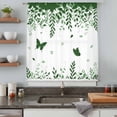 thumbnail image 5 of Green Spring Botanical Sheer Curtains 54 Inches Long, Weeping Eucalyptus Butterfly Light Filering Curtains, Breathable Simi Curtain Privacy Drapes for Kitchen Bathroom Small Window Treatment, 5 of 9