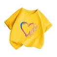 thumbnail image 2 of WOYY Big Girls T Shirt Heart Print Short Sleeve T-Shirt Graphic Tee Summer Casual Tshirt, 2 of 4