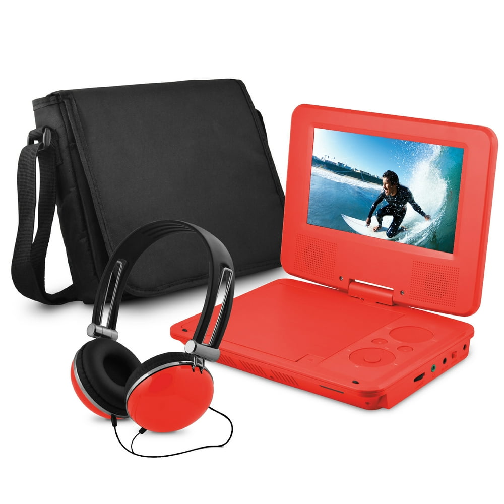 onn. 9" Portable DVD Player With Matching Headphones & Bag Walmart