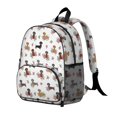 thumbnail image 2 of Dachshund and Rose White Pattern Backpack for School, Cute School Bag with Adjustable Shoulder Straps and Padded Back, 13.8"x11.4"x6", 2 of 5