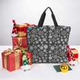 thumbnail image 6 of Fuzoiu simple white Snowflake Print Durable Tote Bag,Shoulder Bag with Zipper Closure,Casual Tote's Handbag,for Daily Use, Shopping, School, Work, 6 of 7