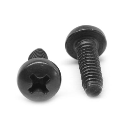 

#8-32 x 1/2 Coarse Thread Taptite-Alternative Thread Rolling Screw Phillips Pan Head Low Carbon Steel Black Oxide/Wax Pk 1000