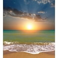thumbnail image 3 of Ambesonne Seascape Duvet Cover Sets, Sandy Beach Waves Sunset, 2-Queen, Multicolor, 3 of 7