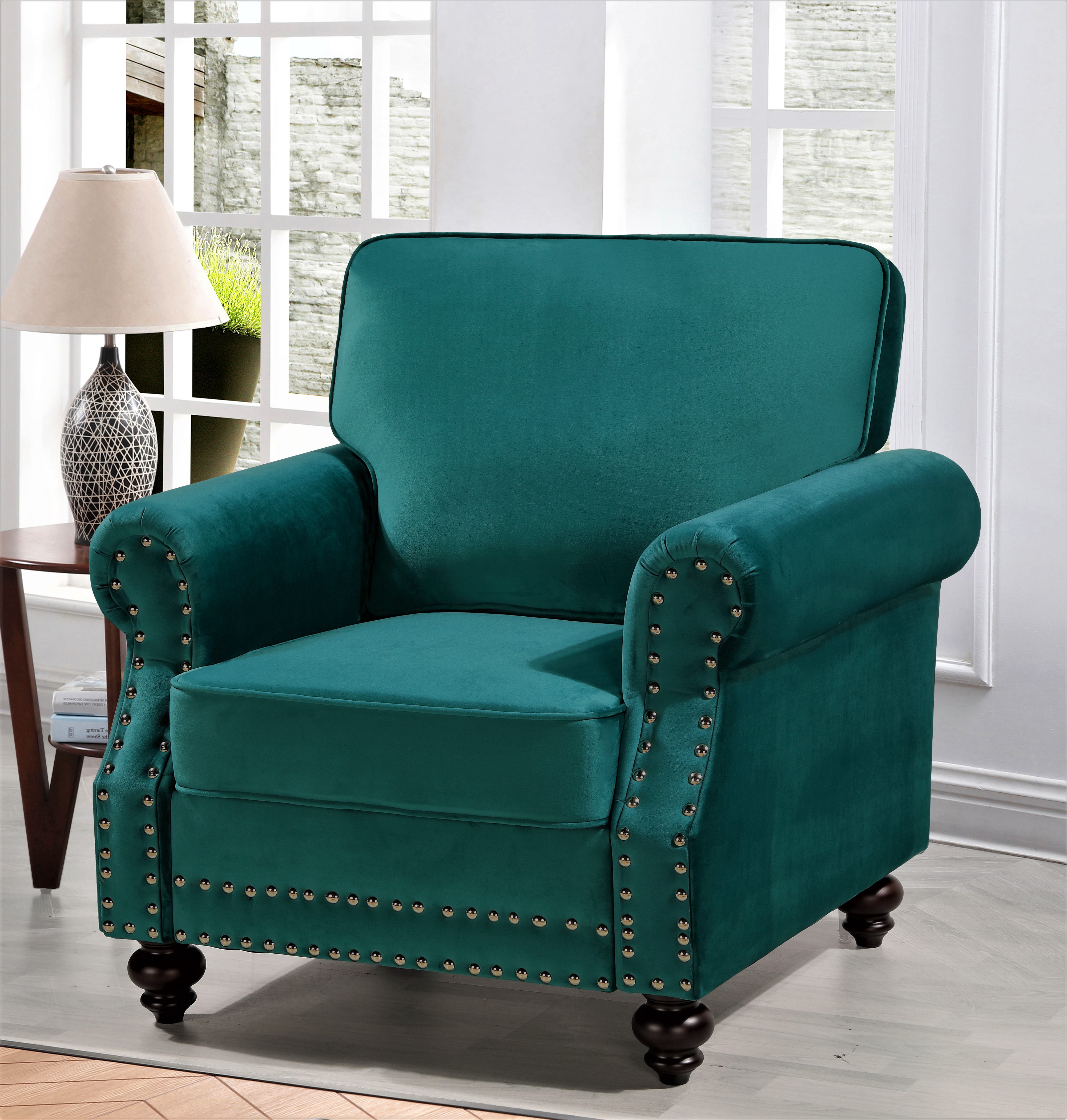 Uspridefurniture Feingold 3Pcs Velvet Living Room Set, Green