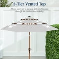 thumbnail image 5 of Best Choice Products Woodgrain Pattern 10ft 3-Tier Solar Patio Umbrella w/ 24 LED Lights, Tilt - Fog Gray, 5 of 9