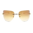 thumbnail image 2 of Diva Leopard Jewel Hinge Rimless Curved Wrap Lens Sunglasses Gold - Brown, 2 of 4