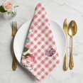 thumbnail image 2 of Pink Spring Floral Cloth Napkins, Watercolor Flowers Butterfly Checkered Washable and Reusable Dinner Napkins Set of 4, Table Napkin for Kitchen Party Birthday Wedding Hotel Housewarming 20"x20", 2 of 9