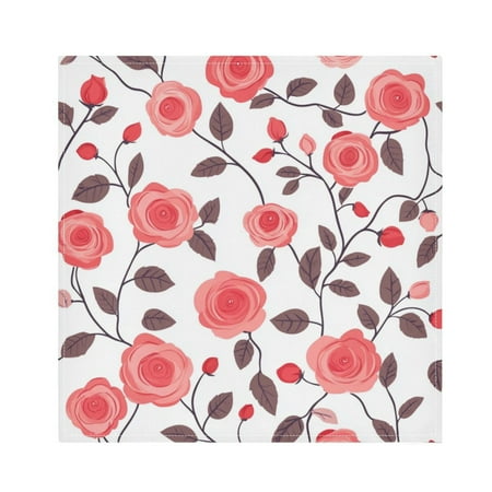 

Napkin Satin Napkin 20*20Inchx6 Kitchen Towel Dinner Plate Towel Decorative Towel Napkin Tea Towel Suitable For Kitchen Table Pink Roses Cute