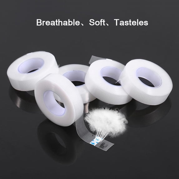 Gegong 5 Rolls Transparent Med Ical PE Tape Breathable False Eyelash Extensions Makeup Tools,Eyelash,Transparent