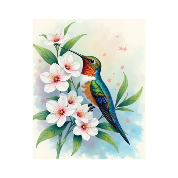 Paint by Numbers Kit for Adults, Hummingbird Blossoms Serenade Paint by Numbers, Easy Paint by Numbers Kit for Adults Beginner, DIY Adult Paint by Number Kits on Canvas, Home Decor