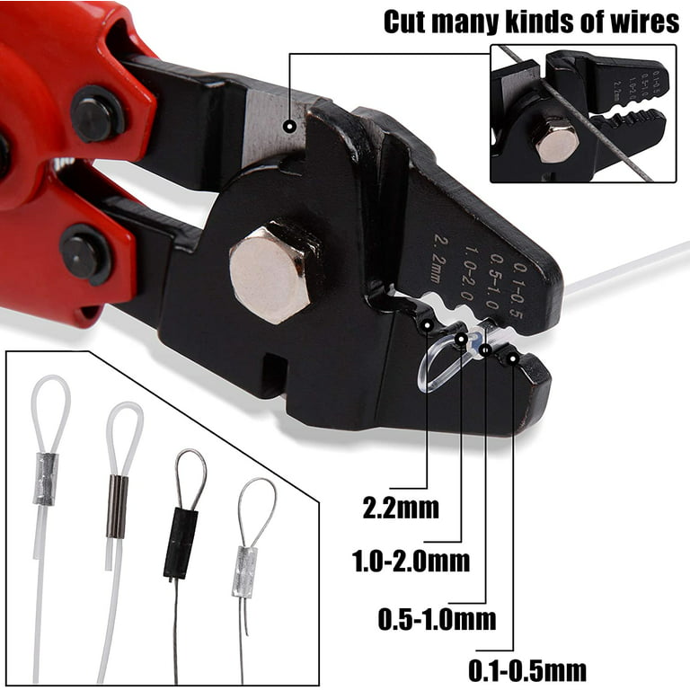 SPEEDWOX 10 Fishing Crimping Pliers Steel Wire Rope Crimping Tool with  Cutter Wire Crimper Tool Fishing Crimping Tool for Small Fishing Line  Aluminum