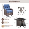 thumbnail image 5 of Bellefurn Luxury 7 Pieces Patio Furniture Sets with Fire Pit Table Swivel Glider Chairs with 6" Thick Cushion,Patio Rattan Deep Seat Conversation Sets for Porch Deck Garden Backyard, 5 of 14