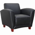 thumbnail image 3 of Lorell Reception Seating Club Chair Black Leather Seat - Four-legged Base - Black - 36" Width x 34.5" Depth x 31.3" Height - 1 Each, 3 of 7
