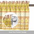 thumbnail image 6 of Yellow Khaki Boho Kitchen Curtain Valances for Windows Farmhouse Short Curtains, Vintage Ethnic Tribe Abstract Art Rod Pocket Valance Curtain for Bedroom Cafe Living Room 60"x18", 6 of 8