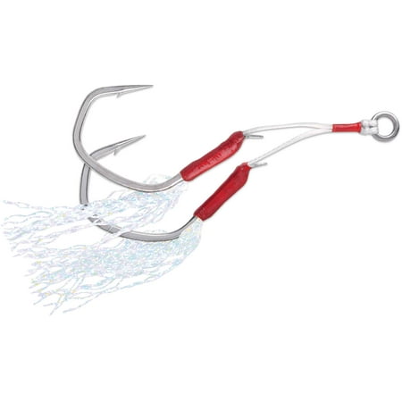 UPC: 0043193147619 | VMC 7117TTI#1PP TechSet Tandem Assist Hooks  Tin  #1  130 lb  4 pk – 7117TTI#1PP