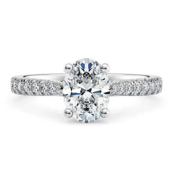 1.3 Ct Oval Cut Moissanite Diamond Hidden Halo Ring for Women – 925 Sterling Silver Solitaire Diamond