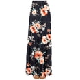 thumbnail image 2 of Made by Johnny Women's Solid Maxi Skirt with Elastic Waist Band L BLACK_FLORAL, 2 of 4