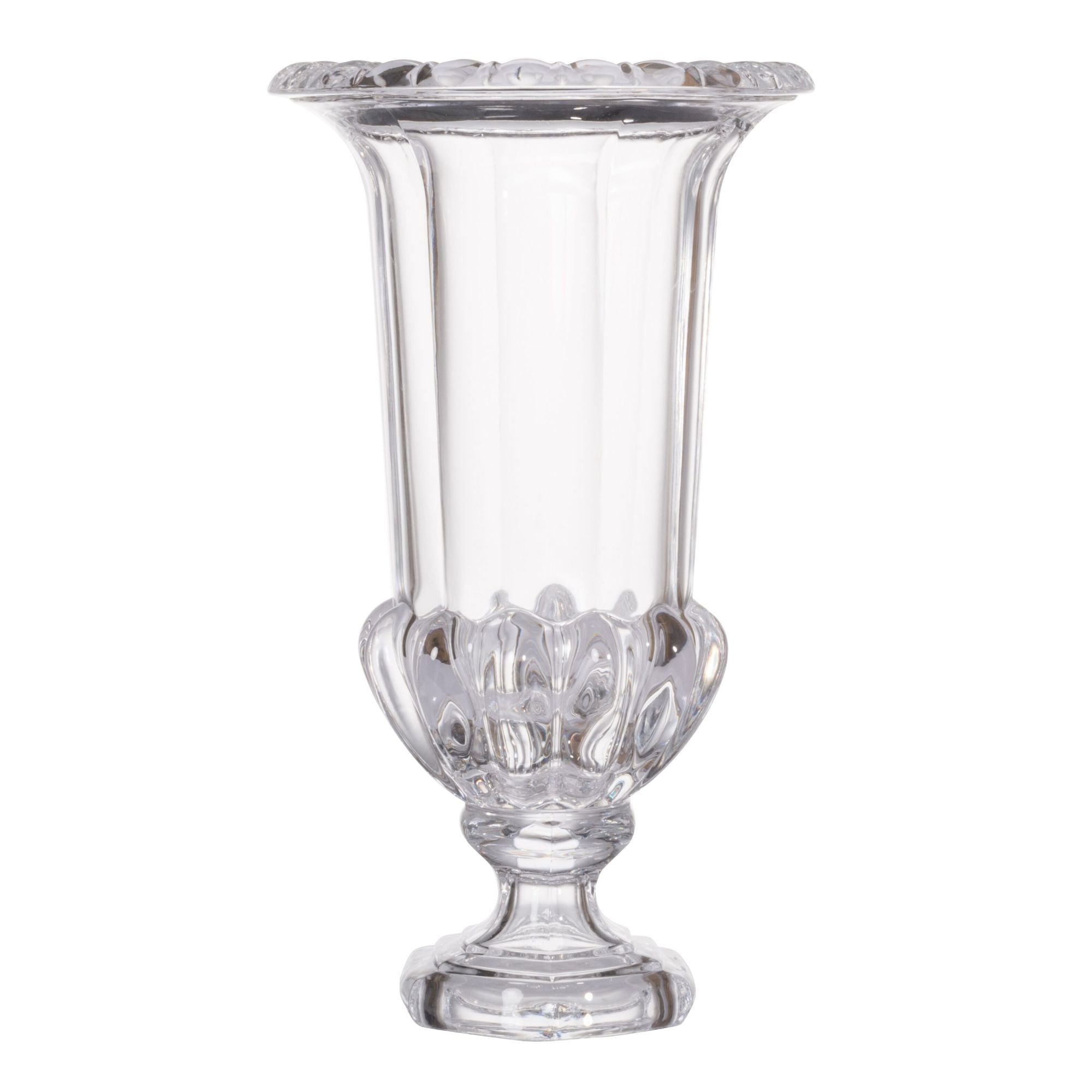 CC Home Furnishings 14.5" Clear Vintage Glamour Style Glass Flower Vase