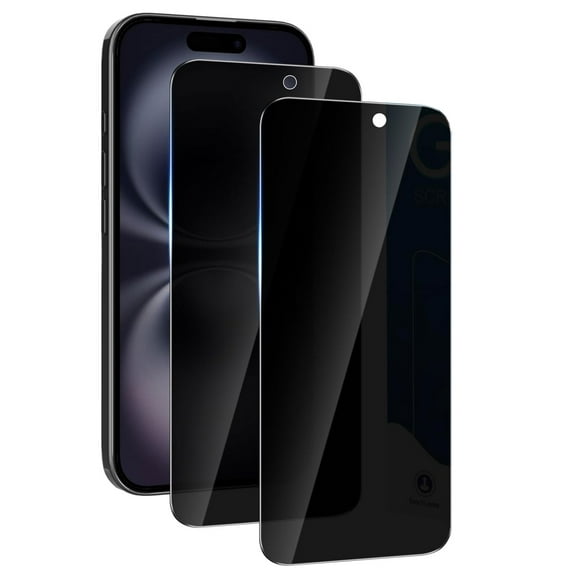 2 Pack Privacy Screen Protector for iPhone 16 Plus - Tempered Glass Curved Anti-Spy Anti-Peep 3D Edge Case Friendly for iPhone 16 Plus