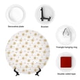 thumbnail image 4 of Bingfone Gold Snowflake Stripes Print Bone China Dinner Decorative Plates,Handmade Ceramic Dinner Plate with Stand for Home Club-7in, 4 of 6