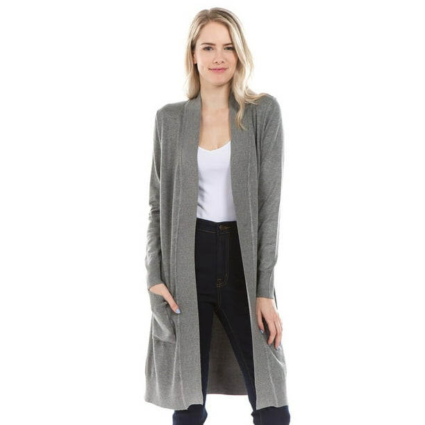 Suéter largo a la rodilla AMAD Casual para mujer color gris Talla