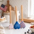 thumbnail image 4 of Cook with Color 3-Piece Heart Spatula Set, Silicone Baking Tools with Wood Handles, Let Freedom Ring Patriotic, 4 of 5