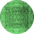 thumbnail image 1 of Ahgly Company Indoor Round Oriental Emerald Green Industrial Area Rugs, 3' Round, 1 of 4