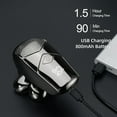 thumbnail image 3 of Navaja Eléctrica 6D para Hombre, Recargable USB con Pantalla LCD, Incluye Cuchillas Multifuncionales, Recortador de Vello Nasal y Peines Ajustables, Batería de 800mAh, Color Plateado., 3 of 7