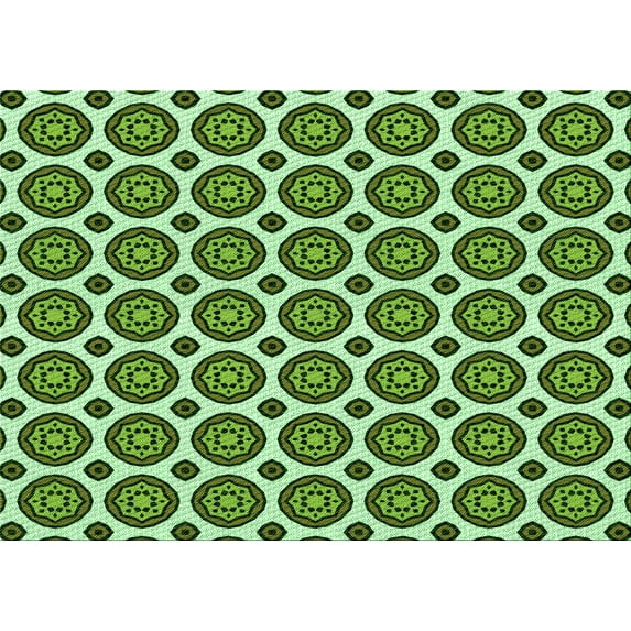 Ahgly Company Machine Washable Indoor Rectangle Transitional Pastel Green Area Rugs, 2' x 4'