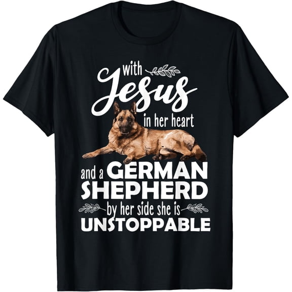 t-shirt Funny German Shepherd Art For Women Girls Kids Dog Lover T-Shirt.