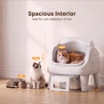 thumbnail image 3 of Self Cleaning Cat Litter Box, Automatic Litter Box with Open Top, Safety Sensors, Anti-Pinch Protection, White, 3 of 9