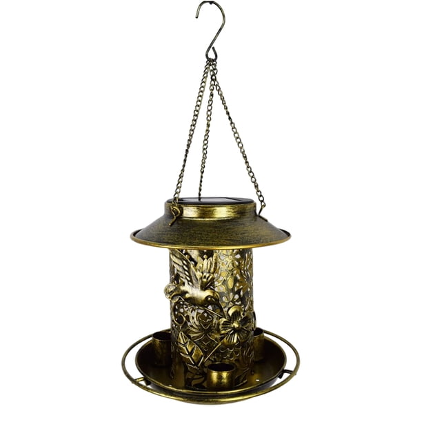 Alimentador de pájaros solar a prueba de agua IP55 Comederos de colibrí colgantes Decoración de patio de jardín JShteea El nuevo