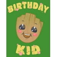 thumbnail image 2 of Boy's Guardians of the Galaxy Baby Face Birthday Kid Groot  Graphic Tee Kelly Green X Small, 2 of 4