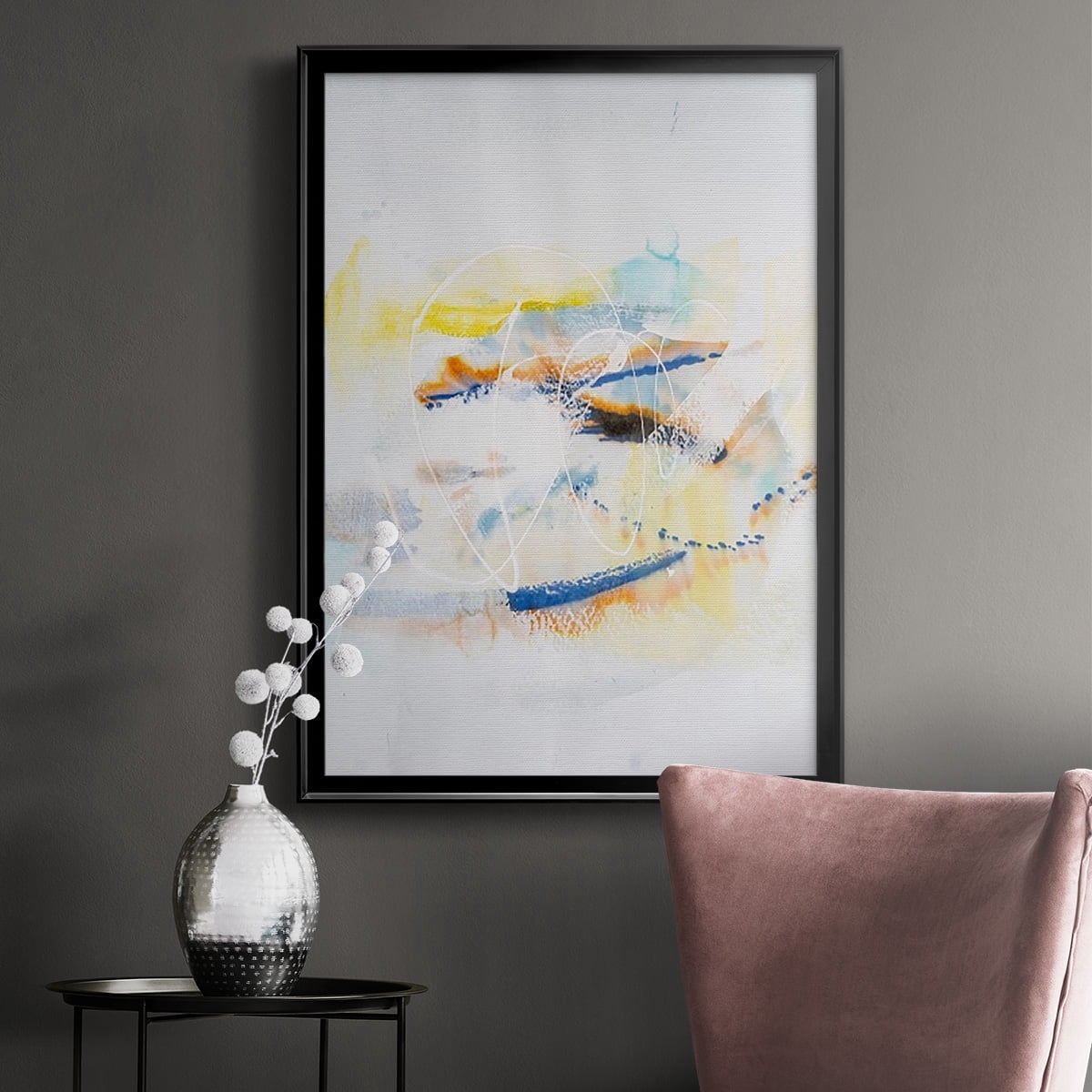 Spacial I Premium Framed Print, in Gold, Black, or Silver - Ready to Hang