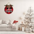 thumbnail image 3 of Eveokoki 12" Merry Xmas Wall Sign, Decorative Christmas Wreath For Front Door, Buffalo Plaid For Front Door Porch Window Wall Farmhouse Indoor Outdoor Home Festival Holiday Decor, 3 of 5