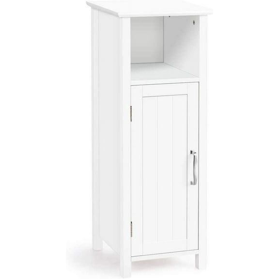 GLACER Small Cabinet, 1 Door & Adjustable Shelf, Multi-Room Storage - Bathroom, Living Room, Kitchen or Entryway, 12 x 12 x 31.5 inches (White)