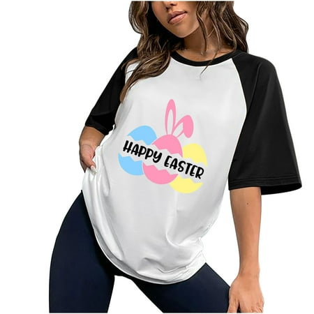 

White Blouse for Women Maternity Blouses Women s Patchwork Summer Casual Rousd Neck Short Sleeve Day Print T-Shirt Blouse Loose Work Blouse White L