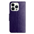 thumbnail image 6 of for iPhone 16 Pro Phone Case Wallet,Women Flip Folio Kickstand Cover with Credit Card Holders Emboss Butterfly Flower PU Leather Purse Wrist Strap Shockproof Case for iPhone 16 Pro,Purple, 6 of 9