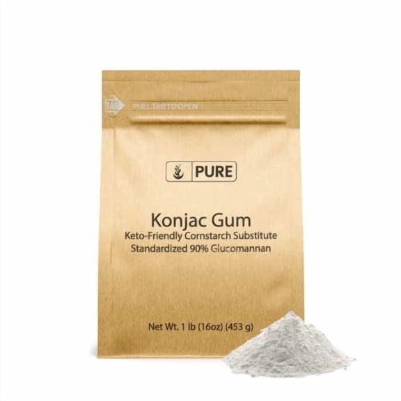 PURE ORIGINAL INGREDIENTS Konjac Gum 1 lb Glucomannan Konjac Powder, Cornstarch Substitute, Thickener
