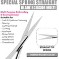 thumbnail image 3 of Cross Edge Spring Scissors 5 Inch straight Stainless Steel Precision Eyebrow & Eyelash Shaping & Trimming Scissor, Snips Squeeze, Embroidery, Knitting Micro Tip Craft Scissors (Silver), 3 of 18
