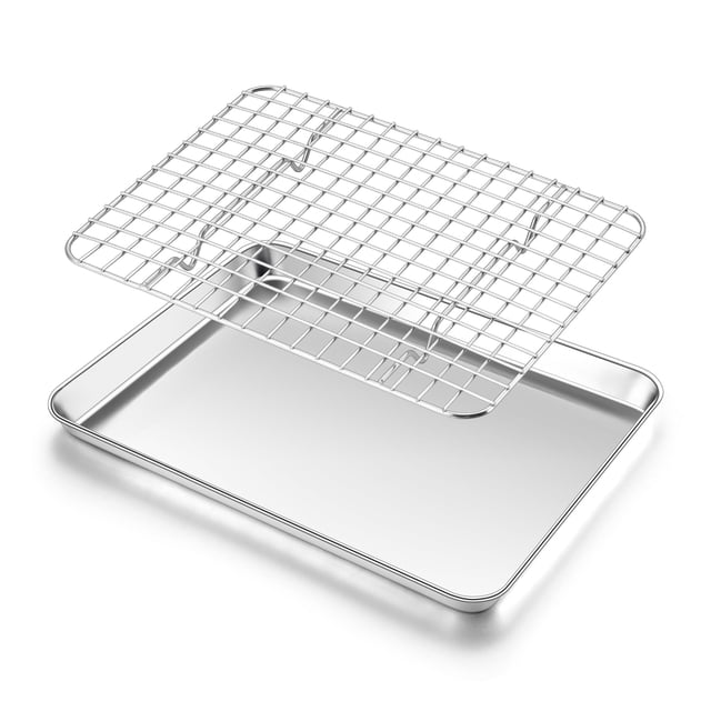 Bandeja para hornear Homikit, bandeja para galletas con rejilla de acero inoxidable