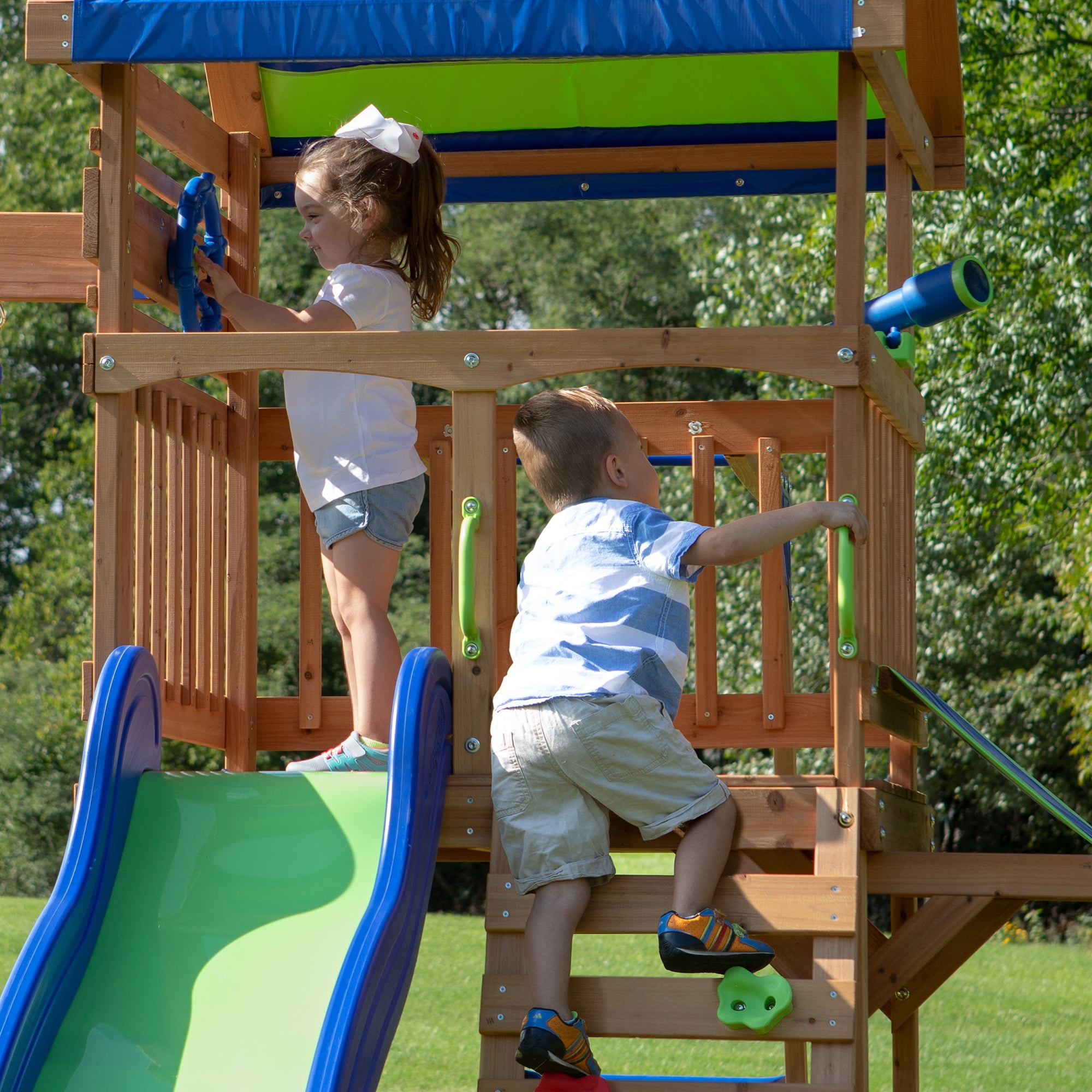 Backyard Discovery Aurora Wooden Cedar Swing Set